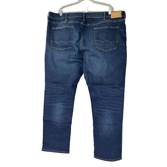 AE Mens 38x32 Slim Straight Dark Wash Streetwear Preppy Everyday Basic Staple - Picture 2 of 10